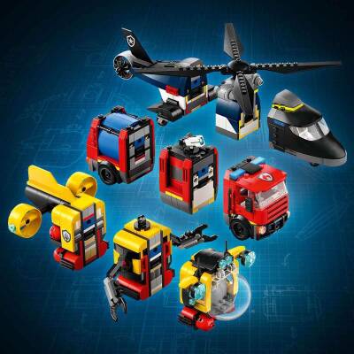 Lego City Helicopter, Fire Truck And Submarine Mix 60462 - 5