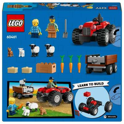 Lego City Red Farm Tractor With Trailer And Sheep 60461 - 6
