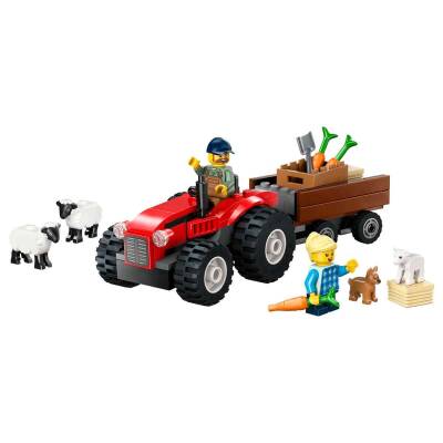 Lego City Red Farm Tractor With Trailer And Sheep 60461 - 3