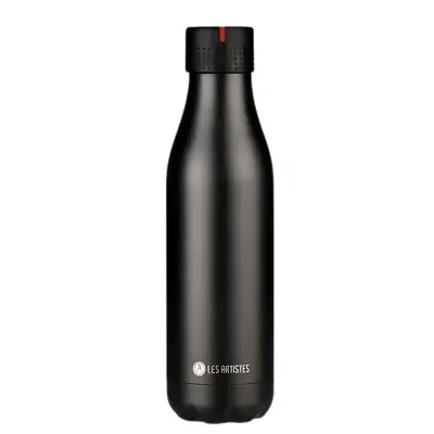 Les Artistes Paris Insulated Steel Thermos Bottle 500 Ml Black+Lap-A1965 - 1