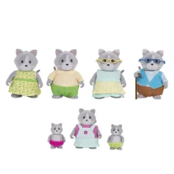 Li'L Woodzeez Grey Cat Family WZ6530Z - 2