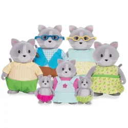 Li'L Woodzeez Grey Cat Family WZ6530Z - 1