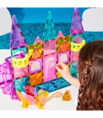 Magna-Tiles Magna-Tiles Castle Dlx + Micromags - Princess Castle 48 Pieces 242048Ca - 4