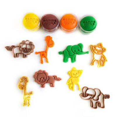 Mammacomica Dough Forest Animals Play Dough Set With Wooden Rolling Pin Gift - 1