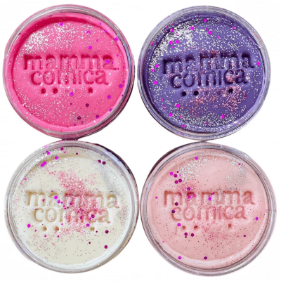 Mammacomica Dough Natural Play Dough 4-Pack Glitter Set - 1