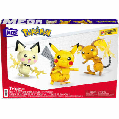 Mega Pokemon Build And Play Figures, Pikachu Transformation 3-Pack Gyh06 - 6