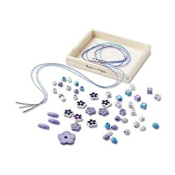 Melissa&Doug Wooden Bead Stringing Set - Sparkling Flowers Md009494 - 2