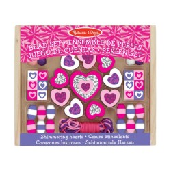 Melissa&Doug Wooden Bead Stringing Set - Sparkling Hearts Md009495 - 1