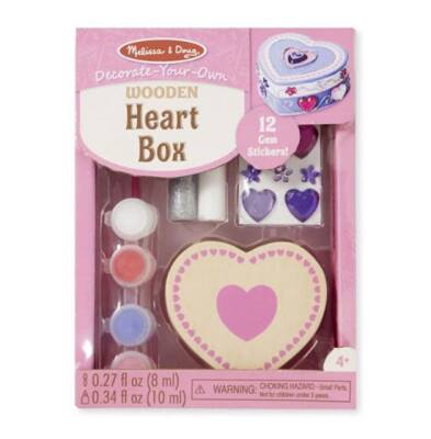 Melissa & Doug Wooden Heart Box - You Make It, You Play With It Md008850 - 1