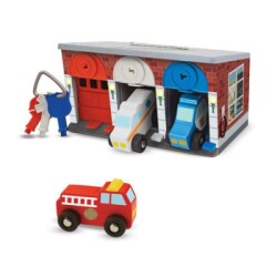 Melissa&Doug Wooden Lockable Recovery Vehicle Garage Md004607 - 2