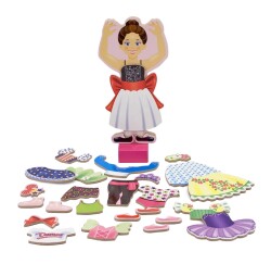 Melissa&Doug Wooden Magnetic Dress-Up - Ballerina Nina Md003554 - 2
