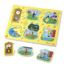 Melissa & Doug Wooden Sound Puzzle - English Children's Songs 1 Md000735 - 2