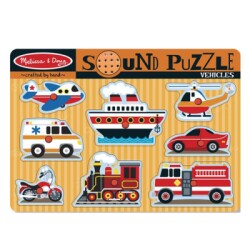 Melissa & Doug Wooden Sound Puzzle - Vehicles Md000725 - 1