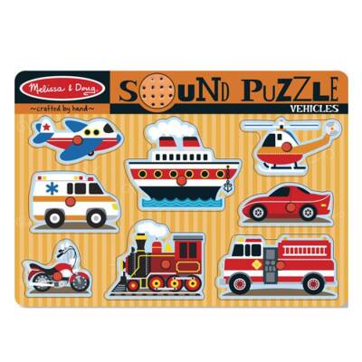 Melissa & Doug Wooden Sound Puzzle - Vehicles Md000725 - 1
