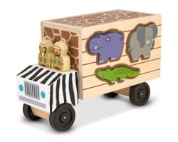 Melissa & Doug Wooden Truck - Animal Rescuers - Shape Puzzle Md005180 - 1