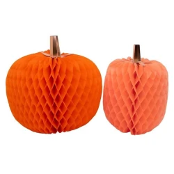 Meri Meri - Halloween Honeycomb Pumpkins - Giant Pumpkin Honeycomb Ornaments - 1