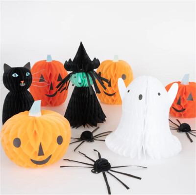Meri Meri - Honeycomb Halloween Characters - Hallweeon Karakterleri (10'Lu) - Meri Meri