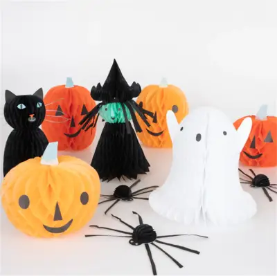 Meri Meri - Honeycomb Halloween Characters - Hallweeon Karakterleri (10'Lu) - 1