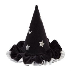 Meri Meri - Pointed Blue Hat - Black Witch Hat - 1