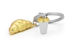 Metalmorphose Croissant & Coffee Cup Keychain Mtm134-01 - 1