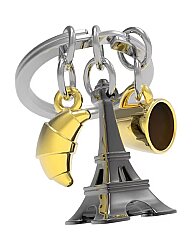 Metalmorphose Eyfel Kulesi Kahve ve Kruvasan Anahtarlık MTM197-01 - Gold - 2