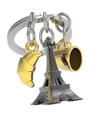 Metalmorphose Eyfel Kulesi Kahve ve Kruvasan Anahtarlık MTM197-01 - Gold - 2