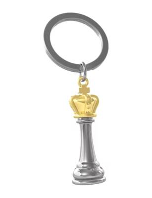 Metalmorphose King Chess Anahtarlık MTM240-01 Gri Gold - 1