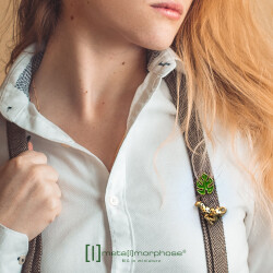 Metalmorphose Leopard & Tropical Leaf Brooch Mtmp106 - 7