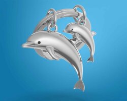 Metalmorphose Mother And Baby Dolphin Mtm 145-06 Keychain - 2