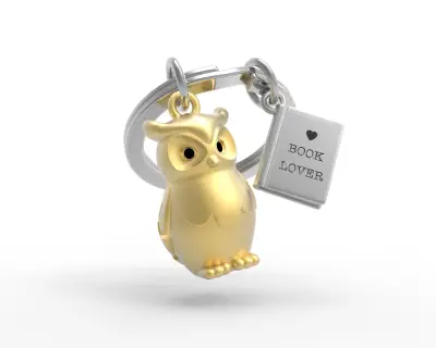 Metalmorphose Owl & Book Keychain Mtm279-01 - 1