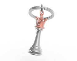 Metalmorphose Queen Chess Anahtarlık MTM241-01 Rose Gri - Metalmorphose