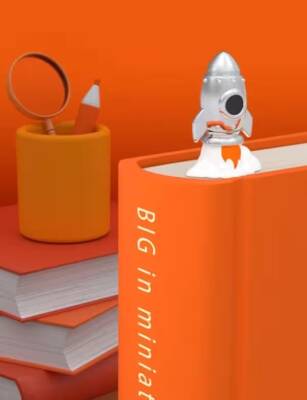 Metalmorphose Roket Kitap Ayracı MTMB292-01 Gri Beyaz - 3