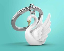 Metalmorphose Swan Keychain White Mtm143-01 - 2