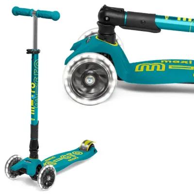 Micro Maxi Deluxe Foldable Petrol Green (Led) Scooter Mmd097 - 4