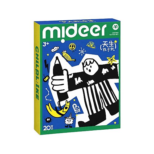 Mideer Basic Eğlenceli Dövme Çıkartmaları - Mavi 20 Parça MD1679 - 1