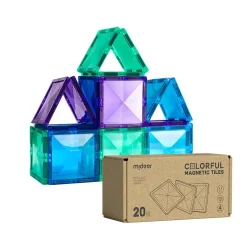 Mideer Colored Magnetic Blocks - Cool Colors 20 Pieces Md6397 - 1