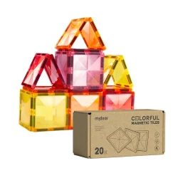 Mideer Colorful Magnetic Blocks - Warm Colors 20 Pieces Md6396 - 1