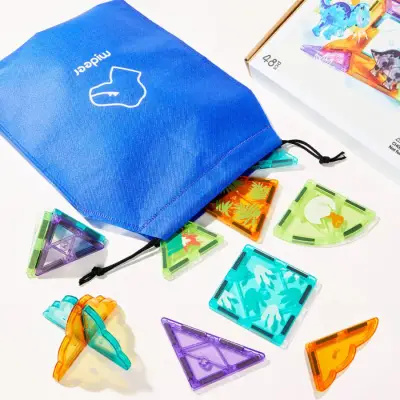 Mideer Colorful Magnetic Tiles - Jurassic Adventure 48 Pieces MD1499 - 6