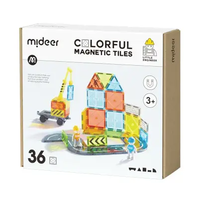 Mideer Colorful Magnetic Tiles Little Architect 36 Pieces MD4289 - 1