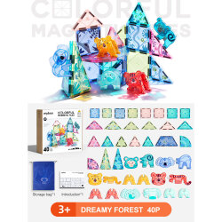 Mideer Colorful Magnetic Tiles Magic Forest 40 Pieces CT6399 - 6