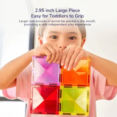 Mideer Colorful Magnetic Tiles Obstacle Course 100 Pieces MD1166 - 3