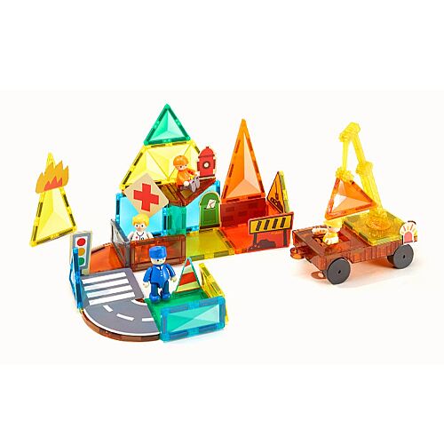 Mideer Magnetic Tiles - Şehir Kahramanları, 33 Parça MD1641 - 2