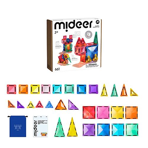 Mideer Mini Magnetic Tiles - 66 Parça MD1666 - 4
