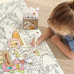 Mideer Yapışkanlı Boyama Rulosu - Hayvanat Bahçesi, 4 Metre MD3302 - 3