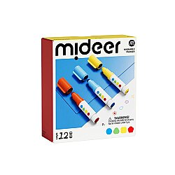 Mideer Yuvarlak Çift Uçlu Yıkanabilir Marker - 12 Renk MD3386 - 1