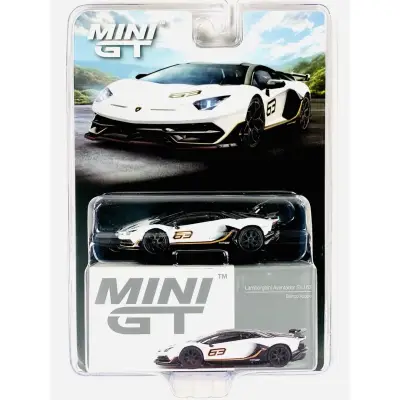 Mini Gt 1/64 Lamborghini Aventador Svj 63 Bianco Asopo 842 Bl - 2