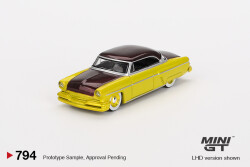 Mini Gt 1/64 Lincoln Capri Hot Rod 1954 Lime Yellow Mgt00794 - 2