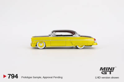 Mini Gt 1/64 Lincoln Capri Hot Rod 1954 Lime Yellow Mgt00794 - 4