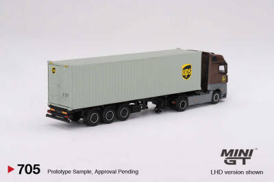 Mini Gt 1/64 Mercedes Benz Actros W/40 Ft Container Ups Europe Mgt00705 - 2