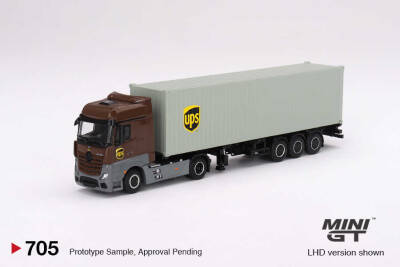 Mini Gt 1/64 Mercedes Benz Actros W/40 Ft Container Ups Europe Mgt00705 - 3